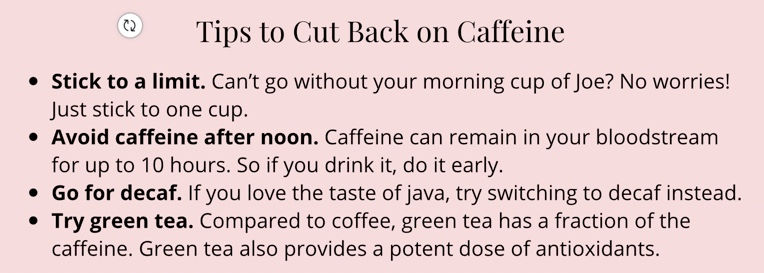 tips on how to cut back on caffeine