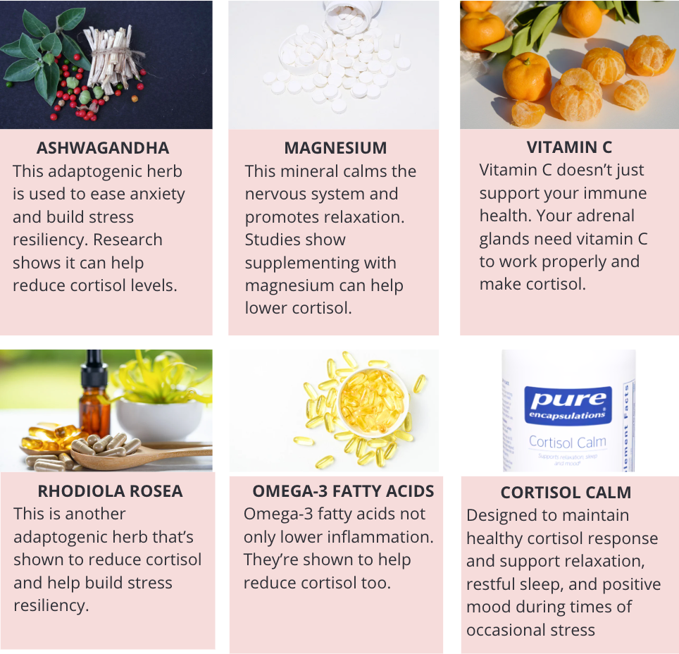 a list of supplements to reduce cortisol