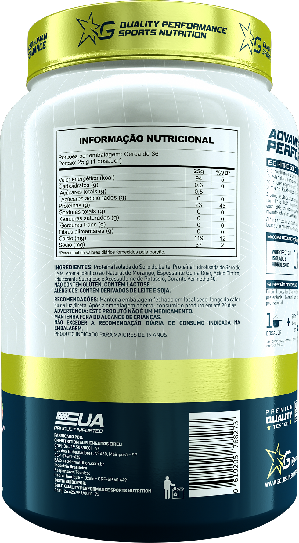 Miniatura: ISO HIDRO GOLD WPI WPH 900g