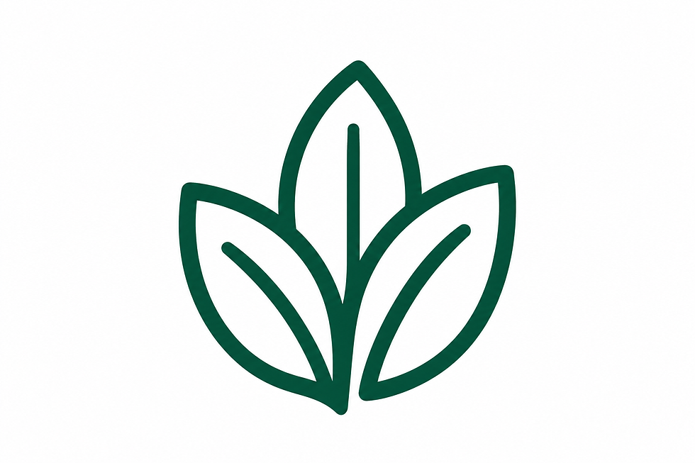 Green three-leaf icon representing growth and nature