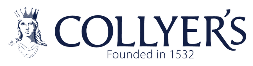 Collyer's logo, Founded in 1532, with a crowned figure.