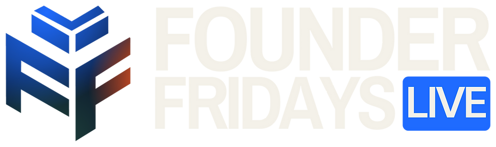 Founder Fridays Live logo with stylized FF icon