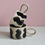 Thumbnail: Wavy Black Mug in Speckled Clay