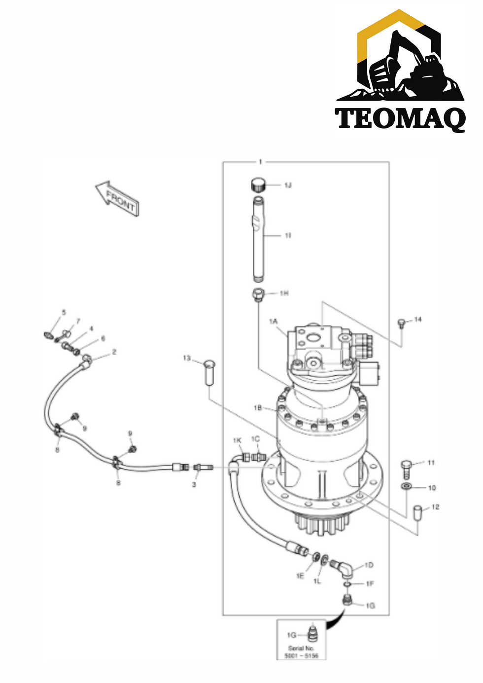 Miniatura: Redutor de Giro Doosan DX225LC