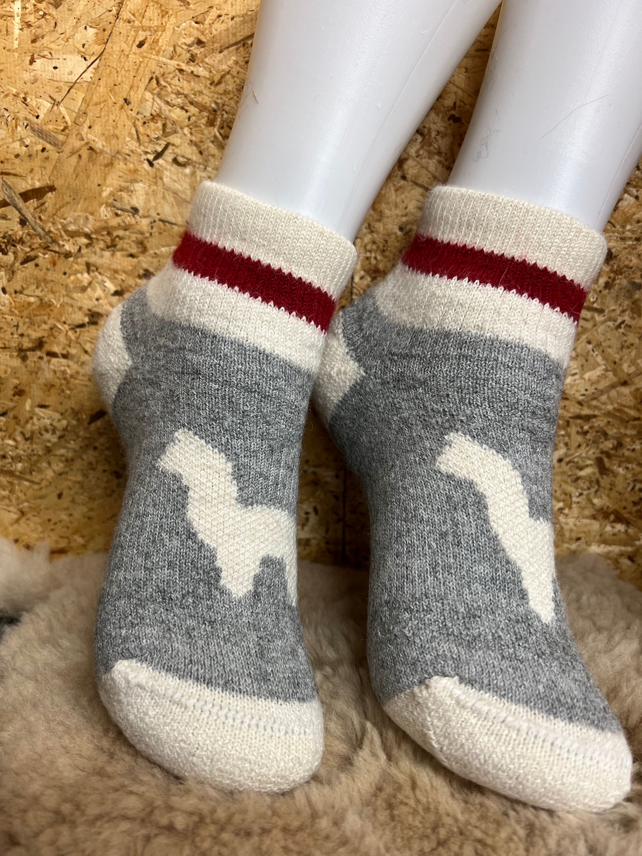 Bas pantoufle en alpaga thermique.