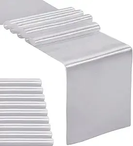 Satin Silver Table Runners (pk 10) 