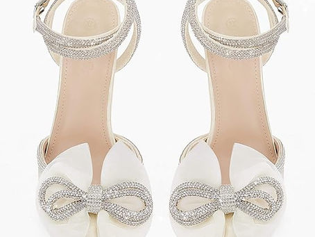 Women's High Heels, Rhinestone Satin Bow Closed Toe Wedding Bridal Shoes| Formal / Prom Footwear