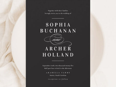 Black and White Wedding Invitations | Customizable Formal Wedding Invitations