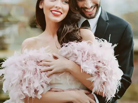 Stunning Blush Pink Ostrich Feather Bridal Stole