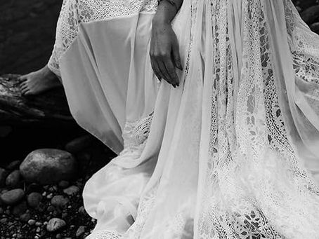 Boho Beach/Garden Wedding Dress, Spaghetti Strap Garden Lace Bridal Gown
