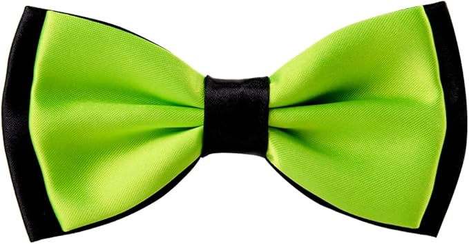 lime green and black bow tie 