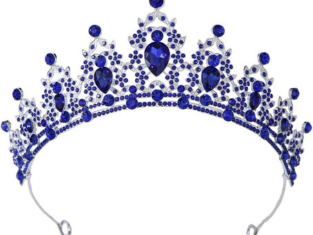 Elegant Silver & Navy Blue Wedding Tiaras and Headbands for a Royal-Inspired Look 👑✨