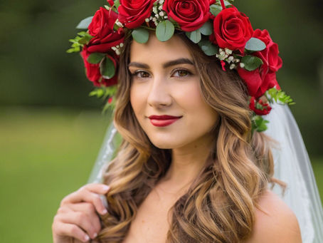 Red Rose Flower Crowns for Weddings & Photoshoots: A Timeless & Romantic Accessory 🌹✨