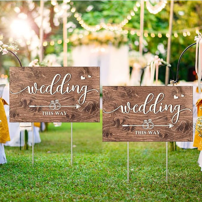 Wedding This Way Lawn Signs Direction Arrow Lawn Yard Signs