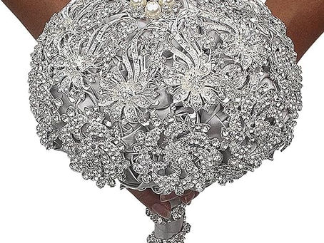 Dazzle Your Wedding with Unique Rhinestone and Silk Flower Bouquets