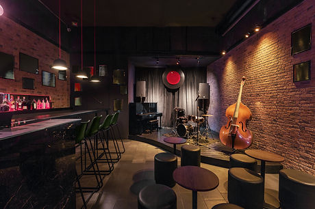 Modern jazz bar interior design, stage w