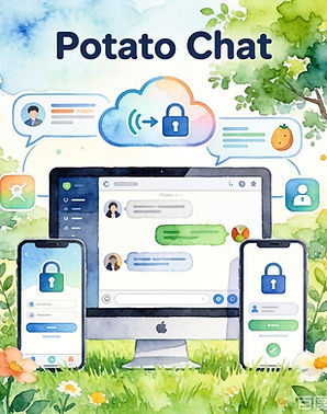Potato Messenger app download page for Android and iOS