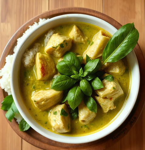Thai Green curry chicken, no rice, no le