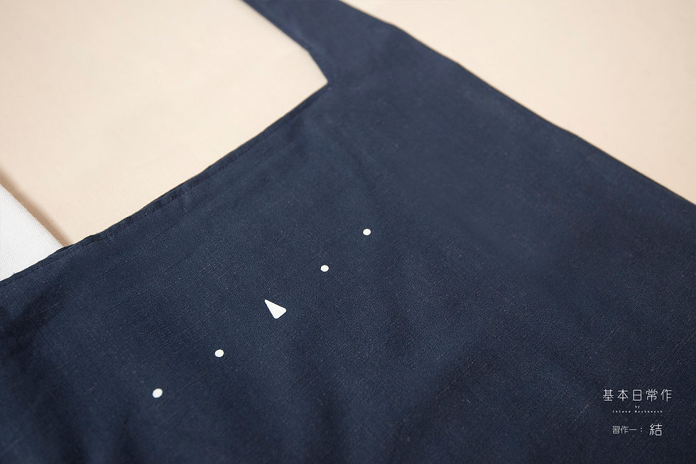 縮圖：Island Workbench 島中坊研 長洲 cheung chau lady girl gift 禮物 免郵 free shipping cotton linen 棉 麻 基本日常作 basic item 四帶 日常 袋 bag navy 深藍
