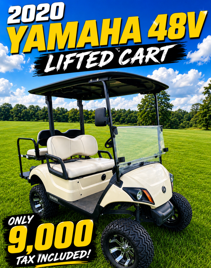 CLEAN 2020 YAMAHA 48V LIFTED, LOADED & NEW TROJAN BATTERIES!