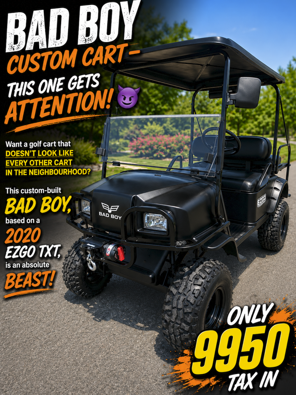 BAD BOY CUSTOM CART – THIS ONE GETS ATTENTION!