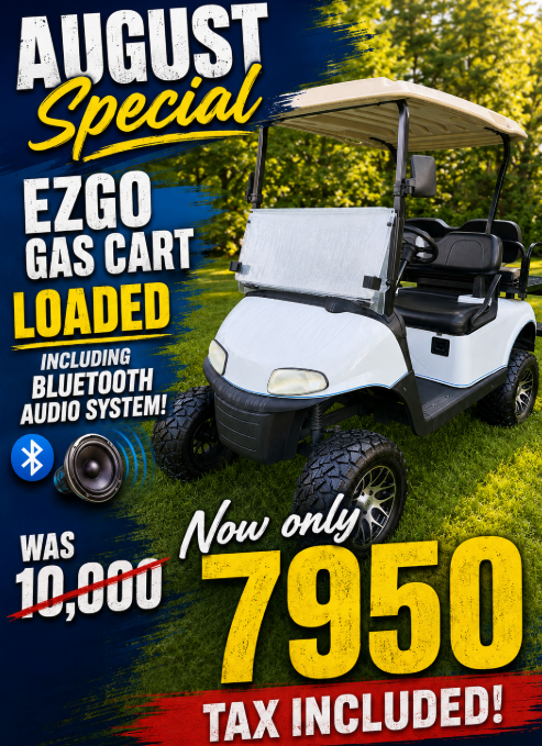 LOADED LIFTED EZGO GAS GOLF CART
