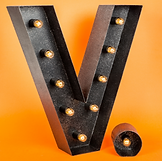 Light-up V vintage metallic  illuminated letter sign- Letter Boutique  Irelan
