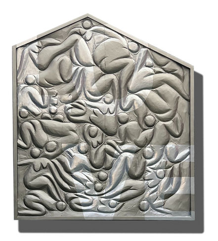 large house shape wall art