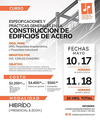 Curso Especificaciones y prácticas generales en la Construcción de edificios de acero