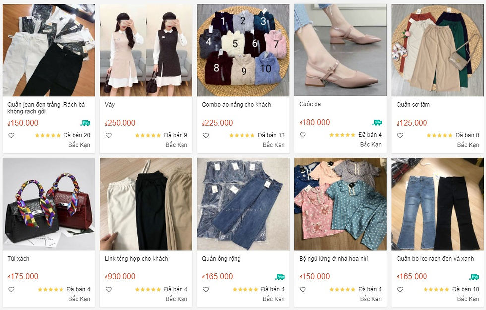 Quần áo đẹp tại Bắc Kạn