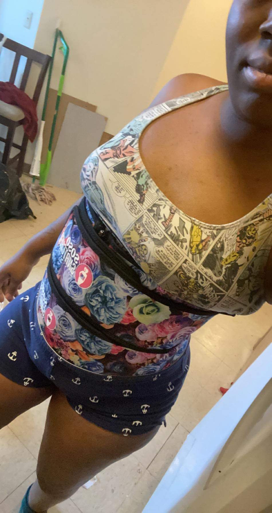 Thumbnail: Floral Neoprene double Strap Waist Trainer 