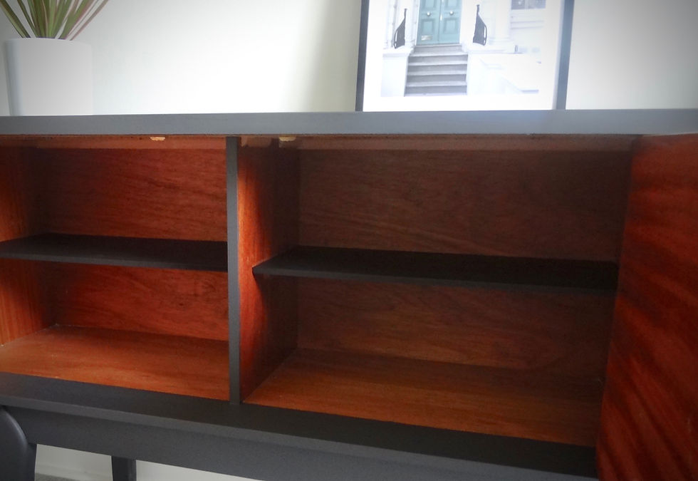 Thumbnail: Retro Vintage Mid Century Teak and Grey Beautility Sideboard