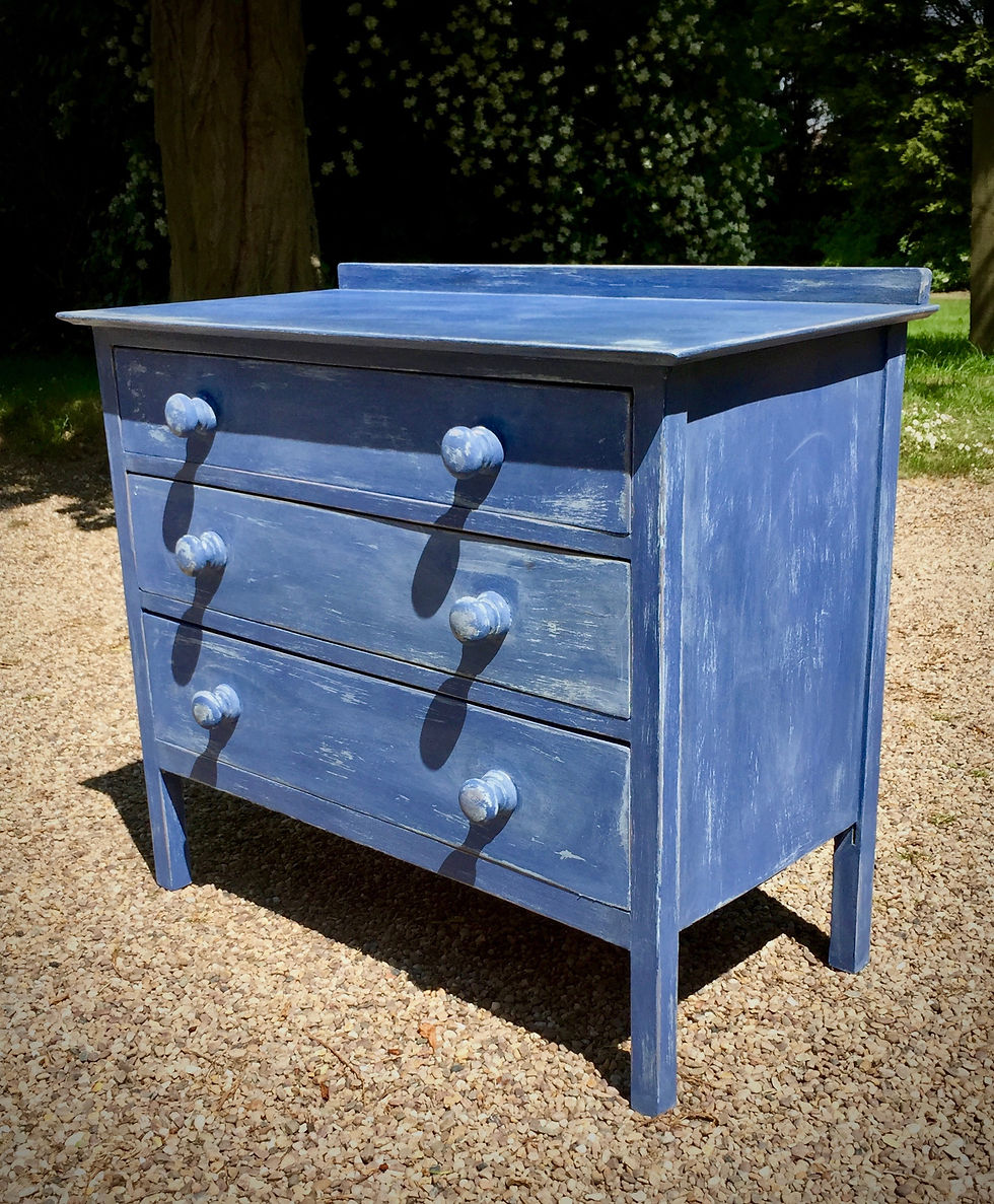 Thumbnail: Hand Painted and Finished Shabby Chic Oak Three Drawer Chest
