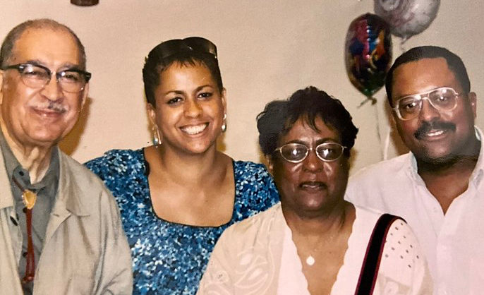 Johnnie-Mae Shannon Watkins, with her husband Joseph (left), daughter Monte Jean (second left), and son John Adam (right).