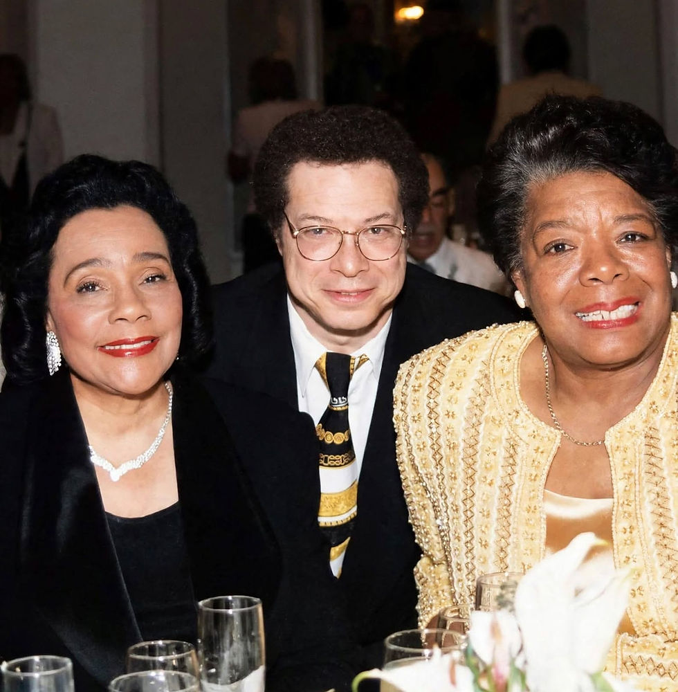 Dr. Levi Watkins, Jr., with close friend friends Coretta Scott King (left) and Dr. Maya Angelou (right).