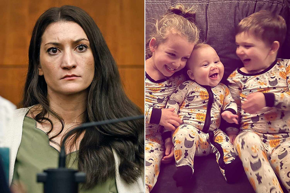 Lindsay Clancy (left) and the three Clancy children murder victims (right).