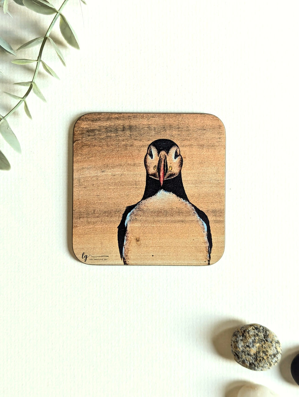Nature Designs on Quality Eco Coasters Puffin