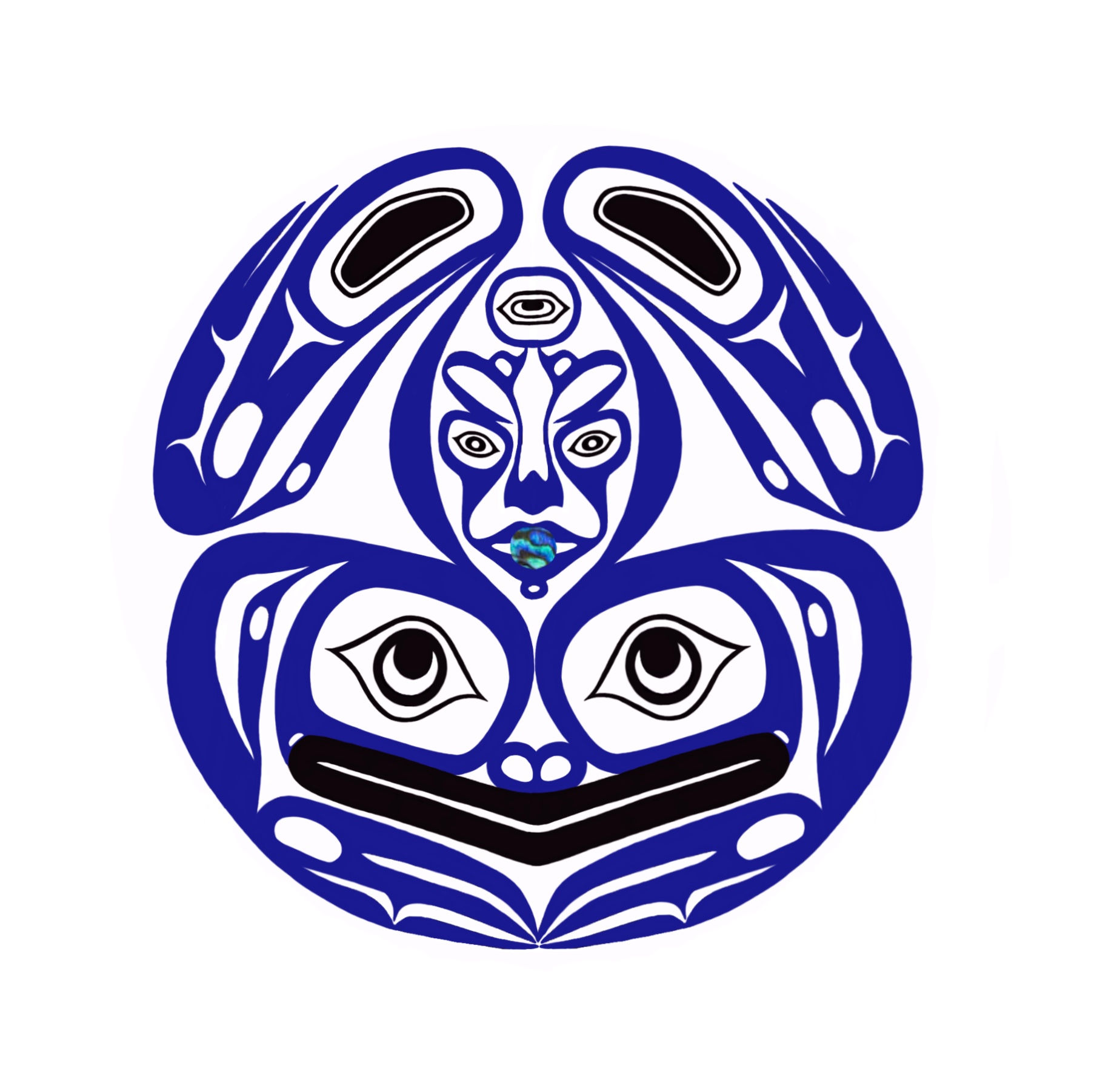 Blue Frog Woman Fine Art Print