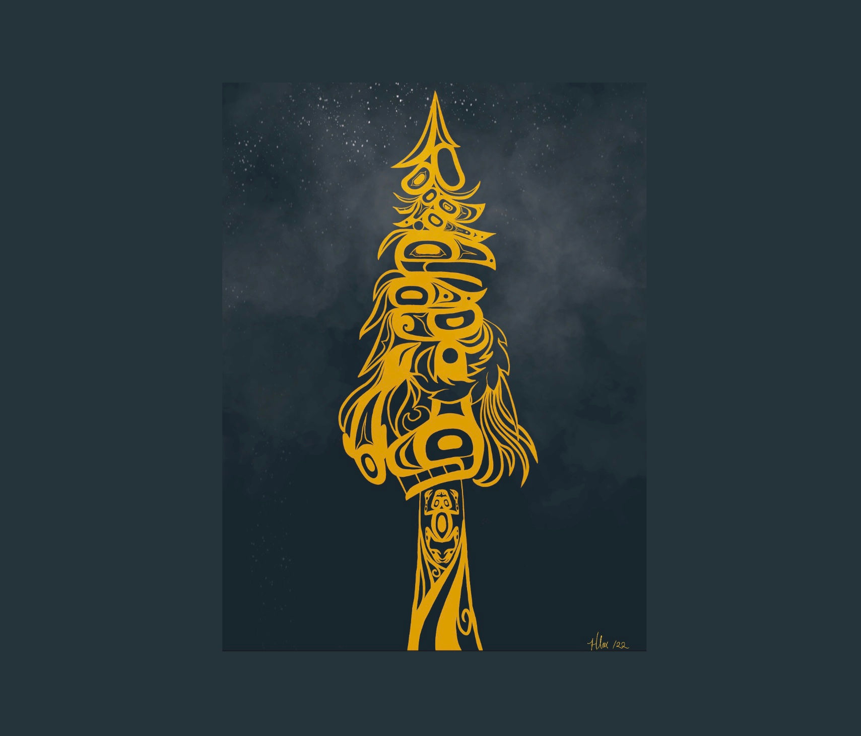 Golden Spirit Tree -Fine Art Print