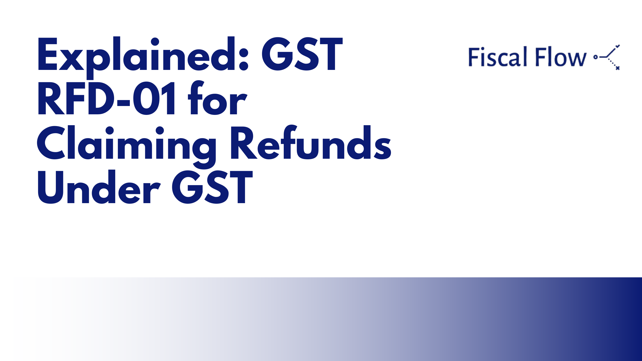 Explained: GST RFD-01 for Claiming Refunds Under GST