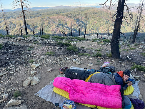 Cowboy camping on a pair of Therm-a-rest NeoAir Xlite sleeping pads on the PCT in California