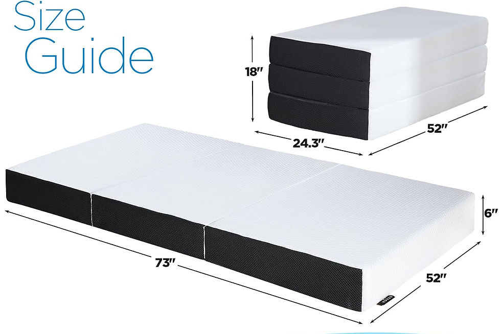 Tri-fold memory foam mattress