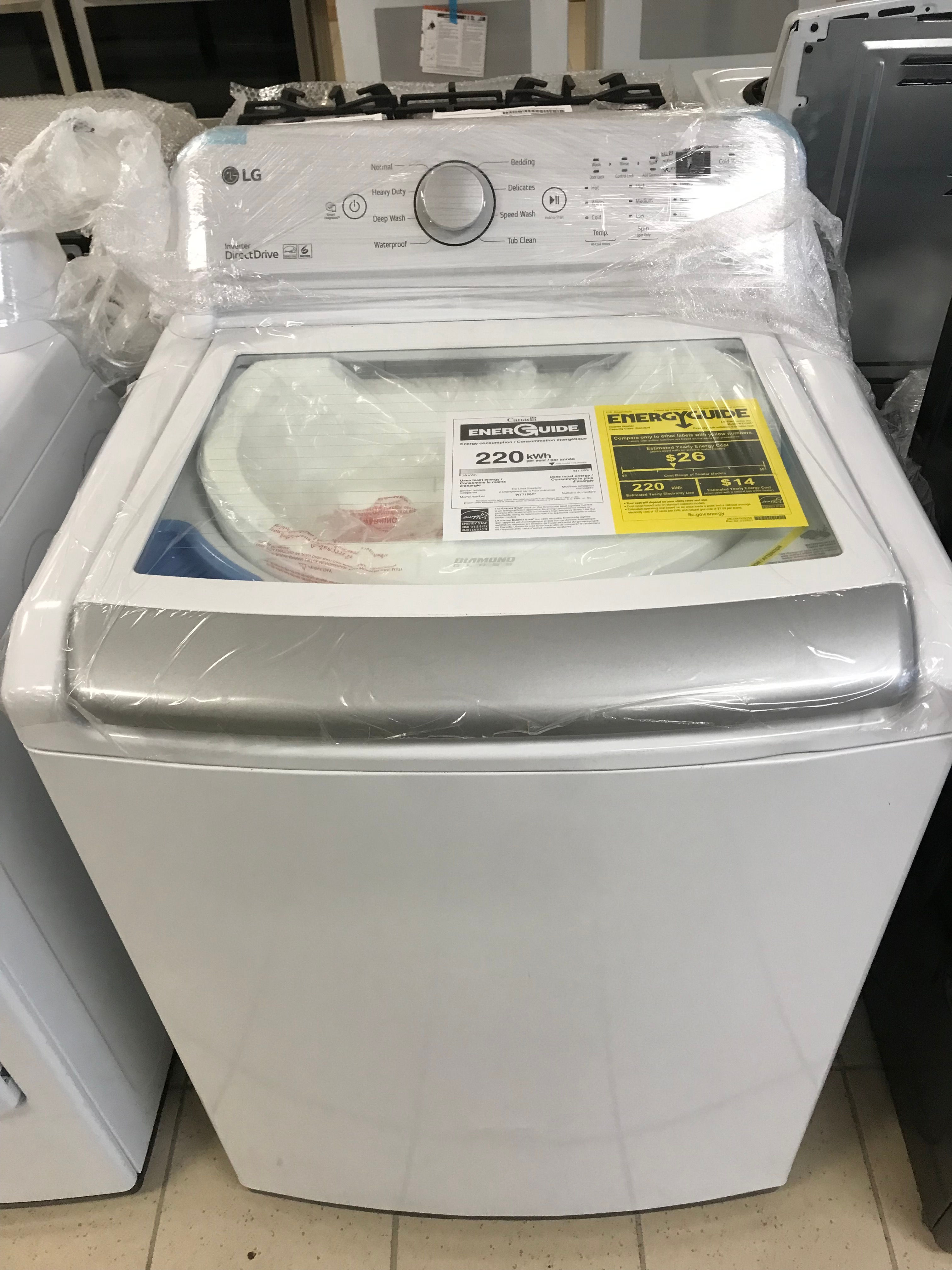 LG WT7150CW Top Load Washer, 27" Width, ENERGY STAR Certified, 5.8 cu. ft.