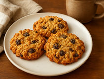 Sourdough oatmeal cookies with raisins