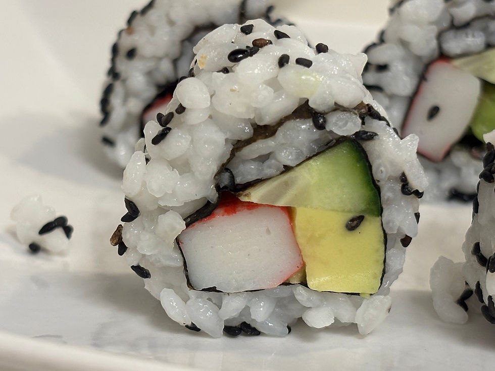 California sushi roll home made recipe with surimi