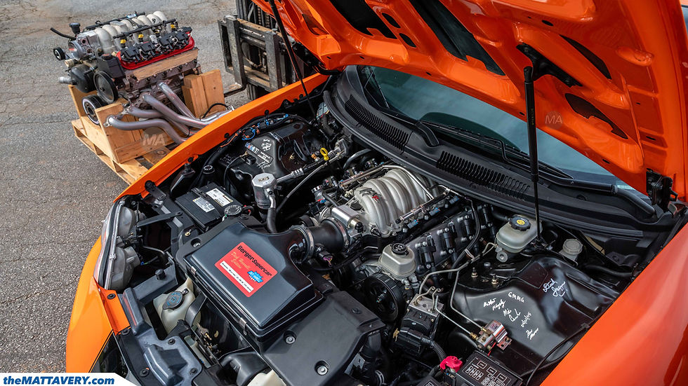 Modified LS7 V8 installed in Berger Supercar PR-3 Camaro following its 2014 engine conversion.