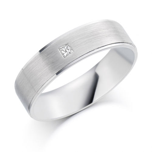 Gents Princess cut diamond wedding band