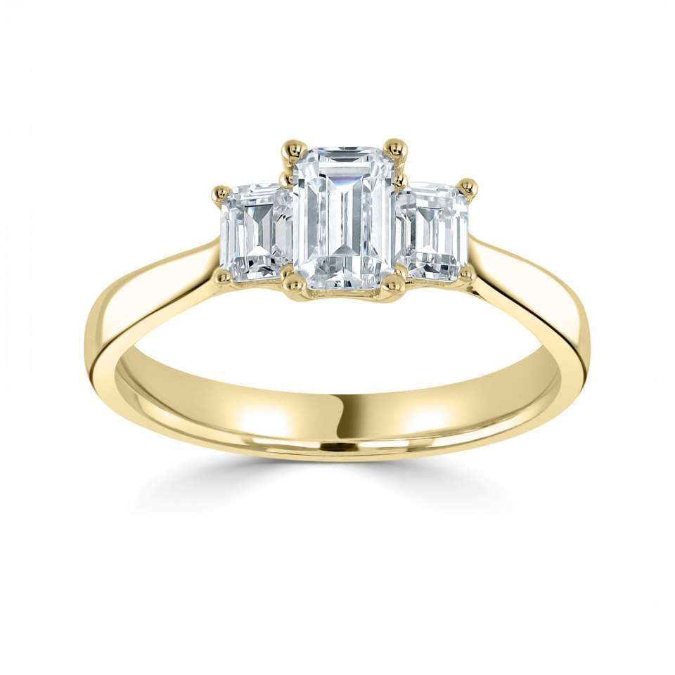 Thumbnail: Emerald cut three stone