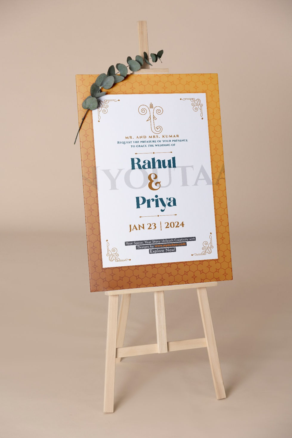 www.nyoutaa.com - a sign that says rahul & priya on it