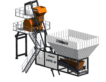Compact concrete batching plant, which we produce in different models and with different capacities